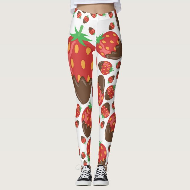 Legging Padrão de morango (Frente)