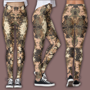 Legging Padrão de Mosaico Abstrato Camuflagem Digital em