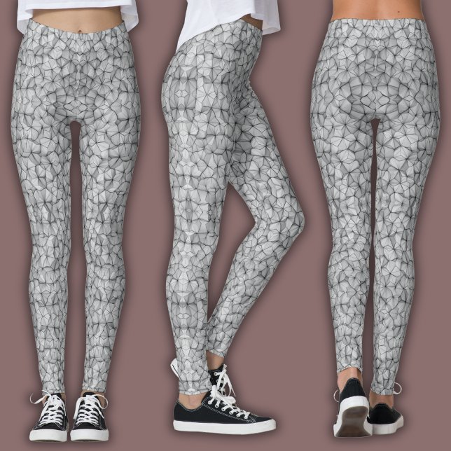 Legging Padrão de Mosaico Abstrato | Pedra Rachada (Criador carregado)