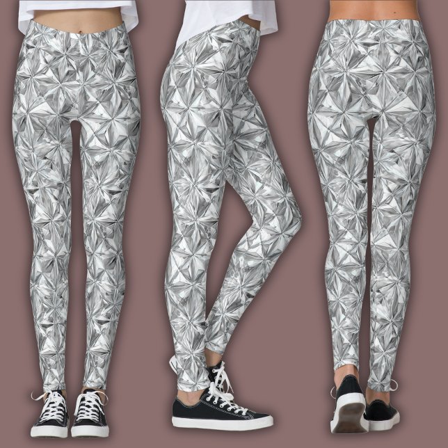 Legging Padrão de Mosaico Abstrato | Prisma de Diamante (Criador carregado)