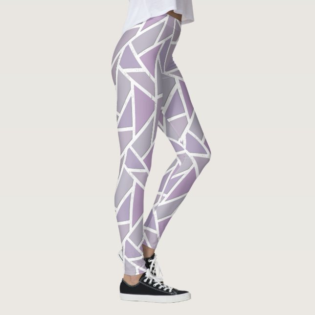 Legging padrão de mosaico de lavanda (Direita)
