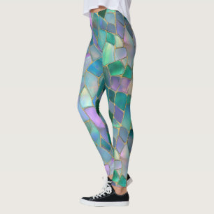 Legging Padrão de mosaico de vidro colorido Patel