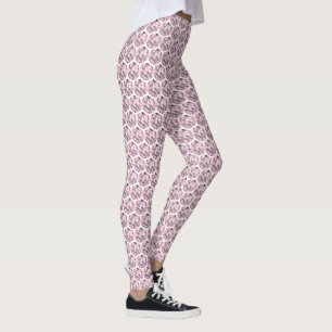 Legging Padrão de mosaico fractal de diamante em ouro rosa