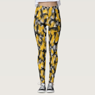 Legging Padrão de mosaico preto amarelo moderno da Trendy