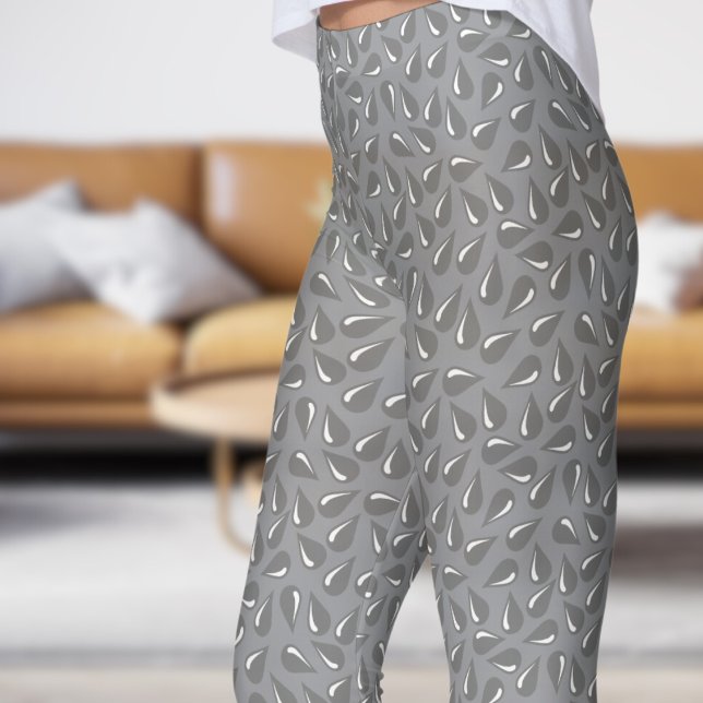 Legging Padrão de movimento das Cinzas modernas (Modern Gray Flick Pattern Leggings)