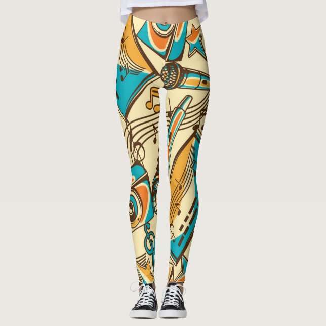 Legging Padrão de música (Frente)
