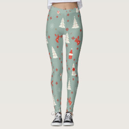 Legging Padrão de Natal Cozy