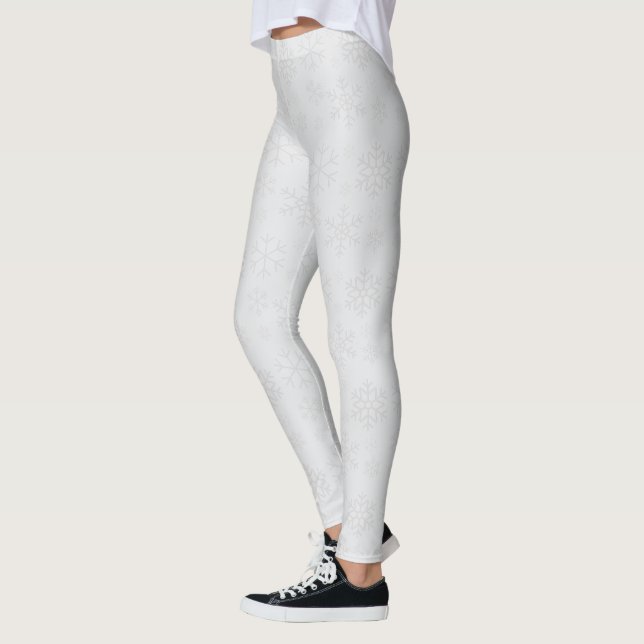Legging Padrão de Natal de Inverno Floco de Neve (Esquerda)