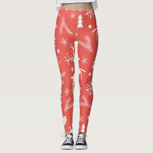 Legging Padrão de Natal Festivo Sem Costura