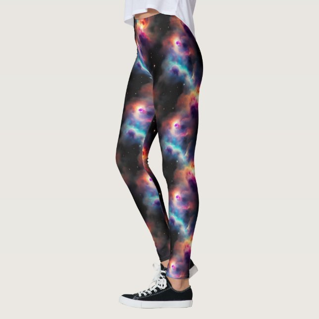 Legging Padrão de Nebulosas Galácticas com Sinfonia Estela (Esquerda)