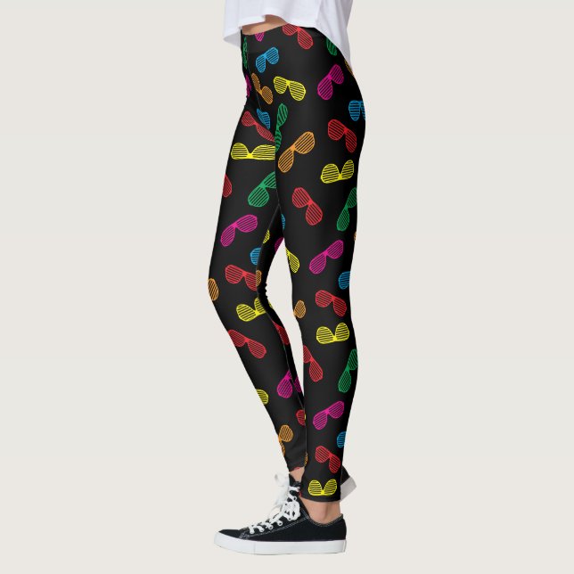 Legging Padrão de óculos de sol clássicos neon (Esquerda)