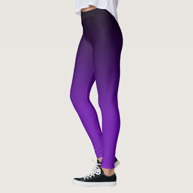 Legging Padrão de Ombre Preto e Roxo (Esquerda)