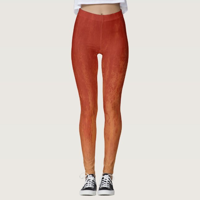 Legging Padrão de Ombre Vermelho na moda (Frente)