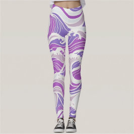 Legging Padrão de Onda Violeta