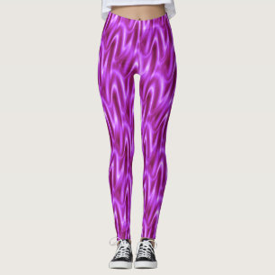 Legging Padrão de onda violeta brilhante