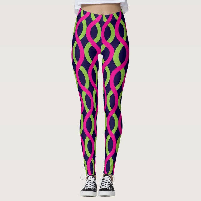 Legging Padrão de Ondas Alternativas Socialite (Frente)