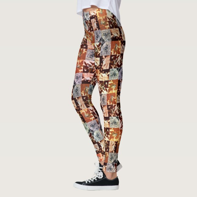 Legging Padrão De Ondas Cruzadas Meerkat, (Esquerda)
