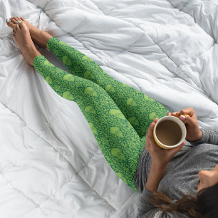 Legging Padrão de ornamentado verde