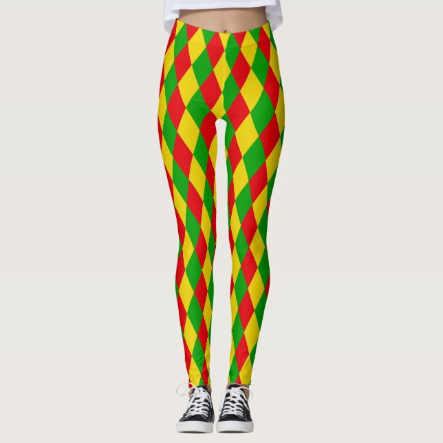 Legging Padrão de Ouros de Harlequin com Cor do Sinalizado (Frente)