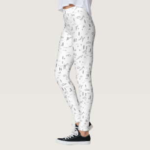 Legging Padrão de Paisagem Geométrico das Linhas de Madeir