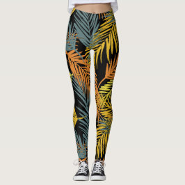 Legging Padrão de Palma Tropical Moderno