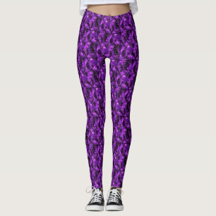 Legging Padrão de Páscoa Gótico Roxo