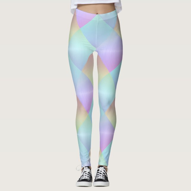 Legging Padrão de Pastel Squares (Frente)
