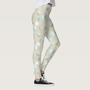 Legging Padrão de Pastel Verde de Ovos de Páscoa