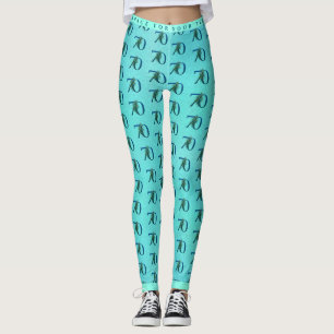 Legging Padrão de Pavão de Aniversário ou Aniversário de 7