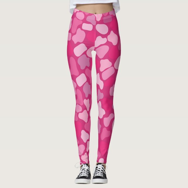 Legging Padrão de Pedra Rosa- (Frente)