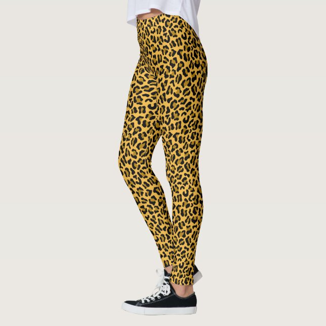 Legging padrão de pele leopardo (Esquerda)