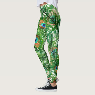Legging padrão de penas de pântano
