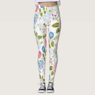 Legging Padrão de Peônias Rosa