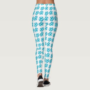 Legging Padrão de pérolas azul