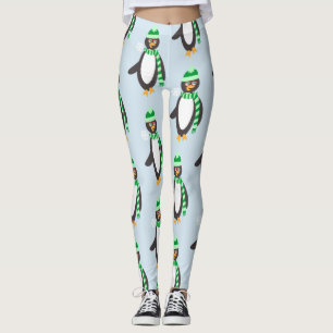 Legging Padrão De Personagem de desenho animado De Pingui