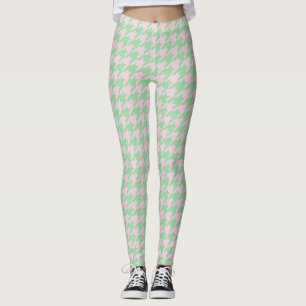 Legging Padrão de Pia de Poule, Pia-forte, rosa, verde