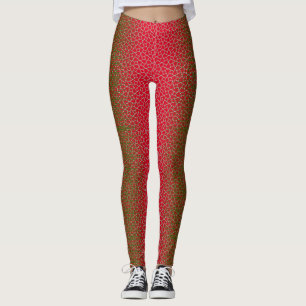 Legging Padrão de pixel 01.GRN.bw Vermelho BG