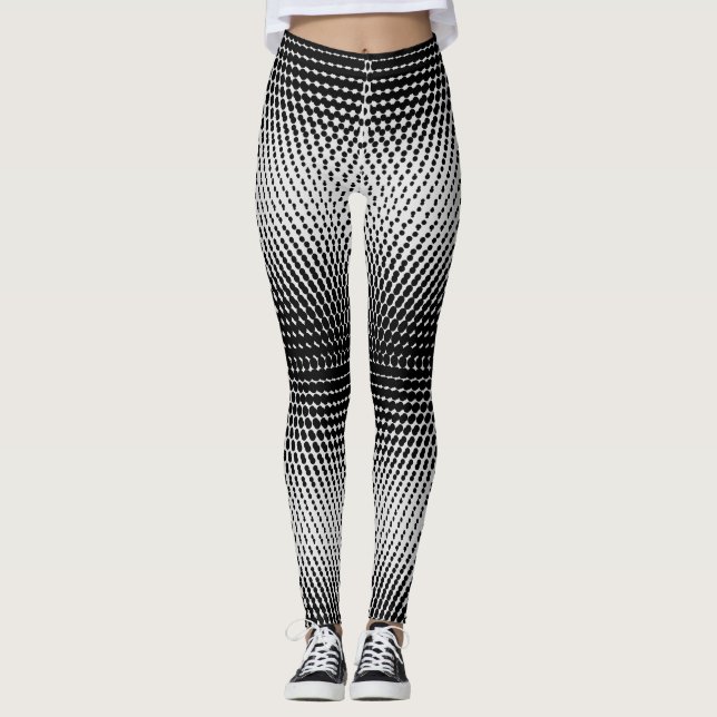 Legging Padrão de pixel 09.B.w. BG branco (Frente)