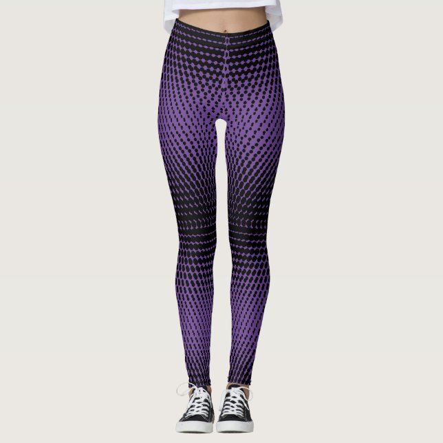 Legging Padrão de pixel 09.B.w. Roxo BG (Frente)