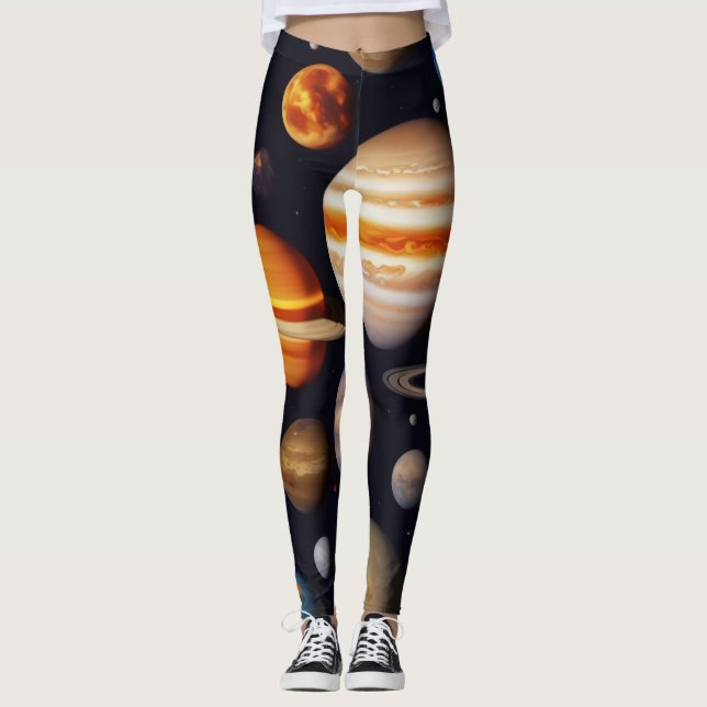 Legging Padrão de Planetas (Frente)
