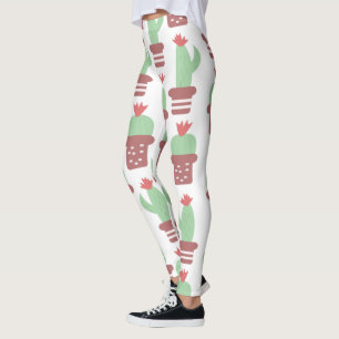 Legging Padrão de planta de cacto de vaso moderno
