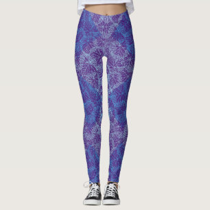 Legging Padrão de Plantas 13b Roxo BG