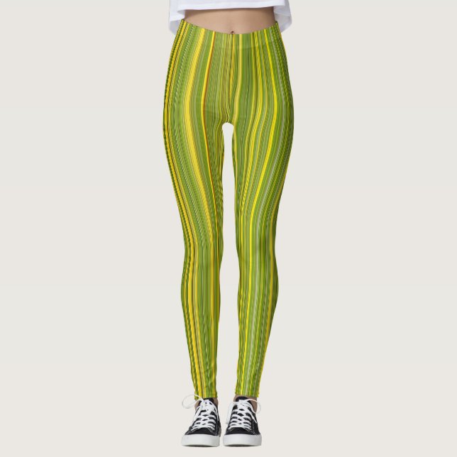 LEGGING PADRÃO DE PLANTAS DE MUSTARD (Frente)