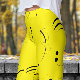Legging Padrão de ponto de Abstrato amarelo delicioso