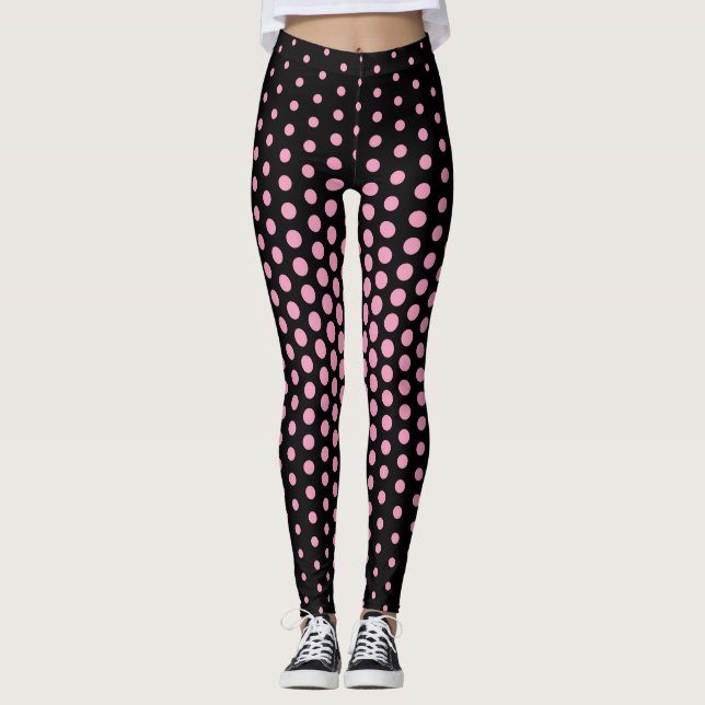 Legging Padrão de Ponto de Tecno Rosa (Frente)