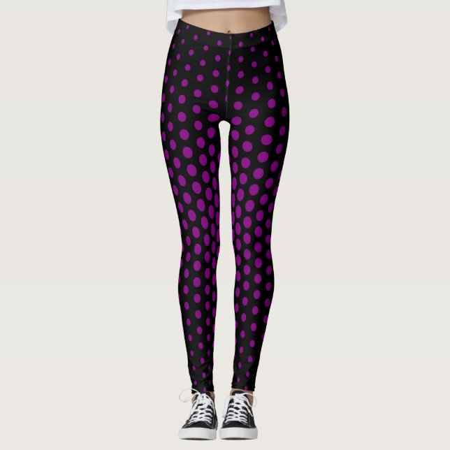 Legging Padrão de Ponto de Tecno Roxo (Frente)