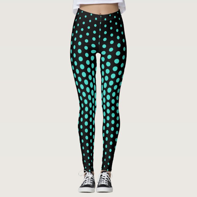 Legging Padrão de Ponto do Turquoise Techno (Frente)