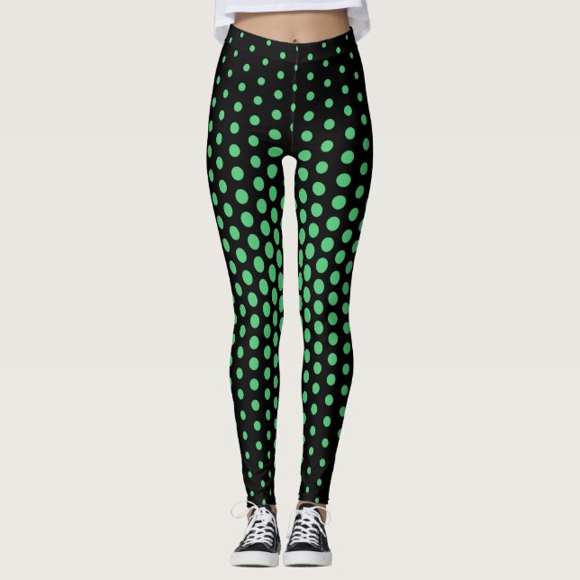 Legging Padrão de Ponto do Verde Techno (Frente)