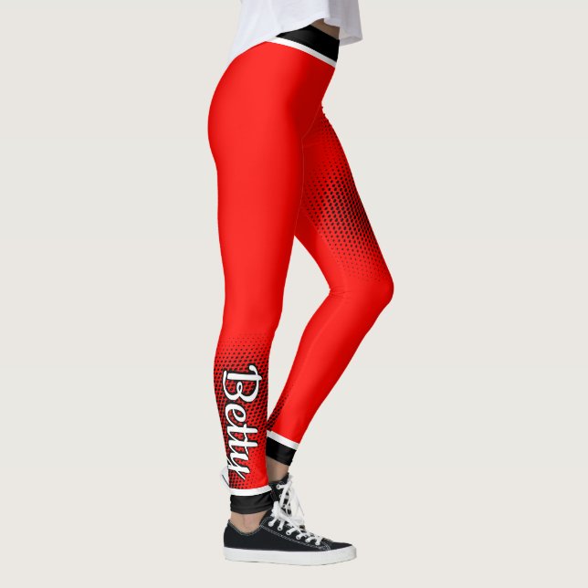 Legging Padrão de Ponto Preto com Nome no RED (Direita)