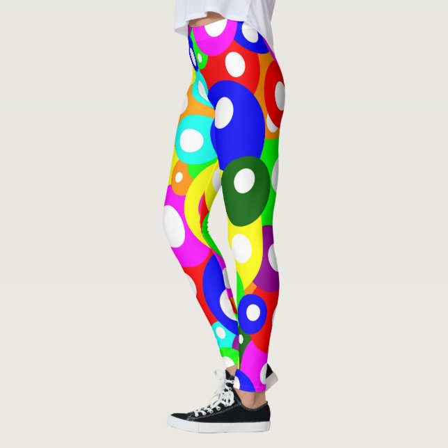 Legging Padrão de Ponto Simples de Multicores (Esquerda)